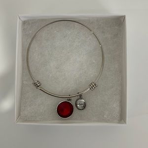 January Charmed stone bracelet, silver